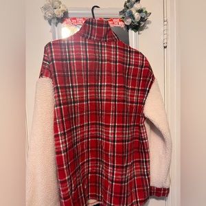 Fluffy button up long sleeve flannel